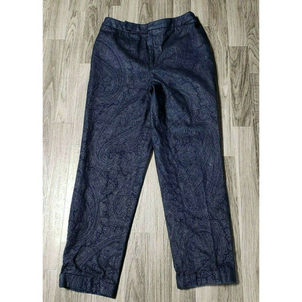 (3/$35) Linda Allard Ellen Tracy‎ Cuffed Blue Pants